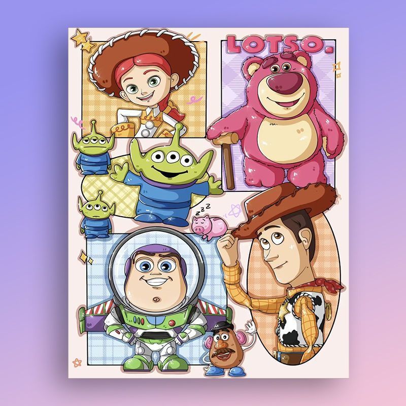 Cartoon Character Sticker Art Print Kalsten