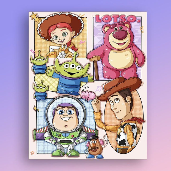 Cartoon Character Sticker Art Print Kalsten