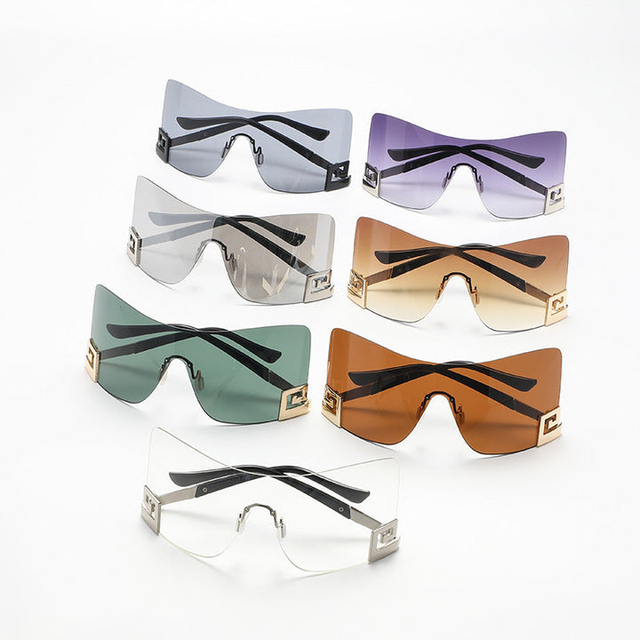 Women's Oversized Shield Sunglasses with Extravagant Design Kalsten