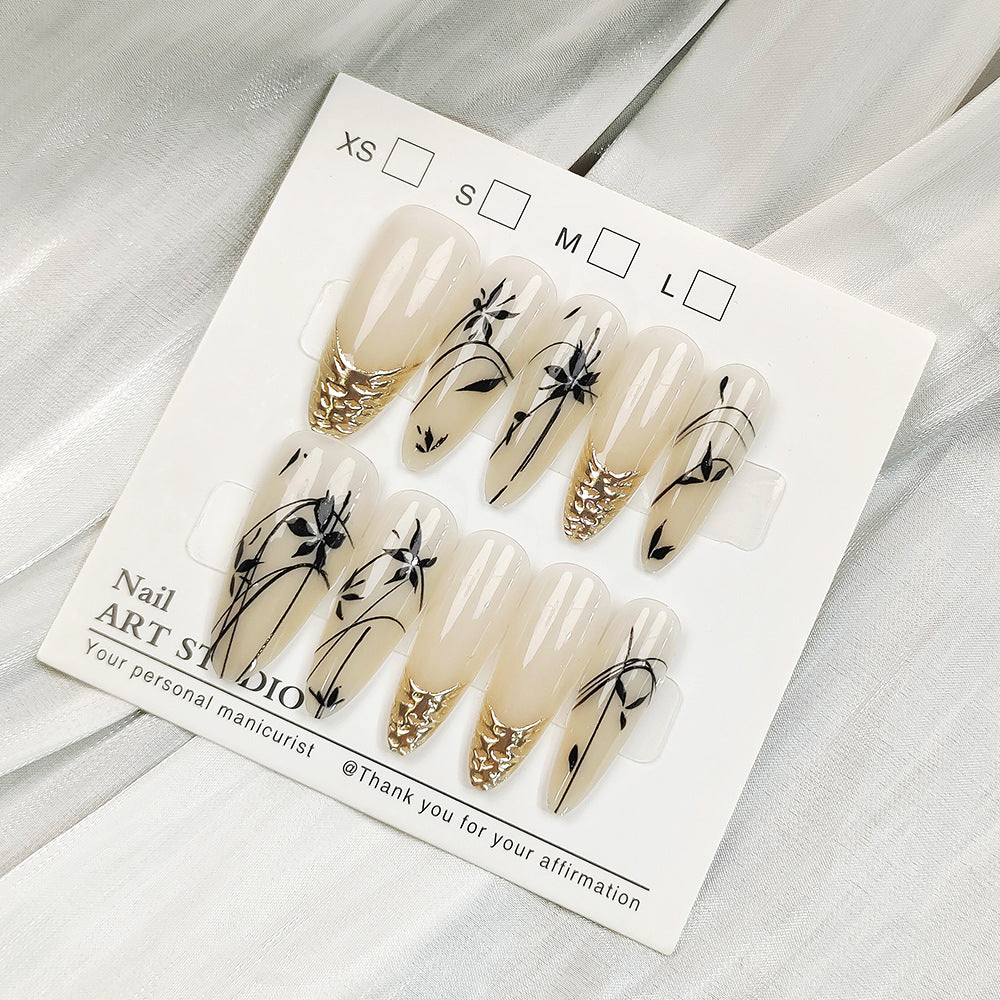 Artificial nail tips with shimmering design Kalsten