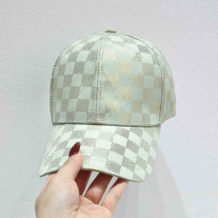 Women's Stylish Checkered Pattern Baseball Cap Kalsten