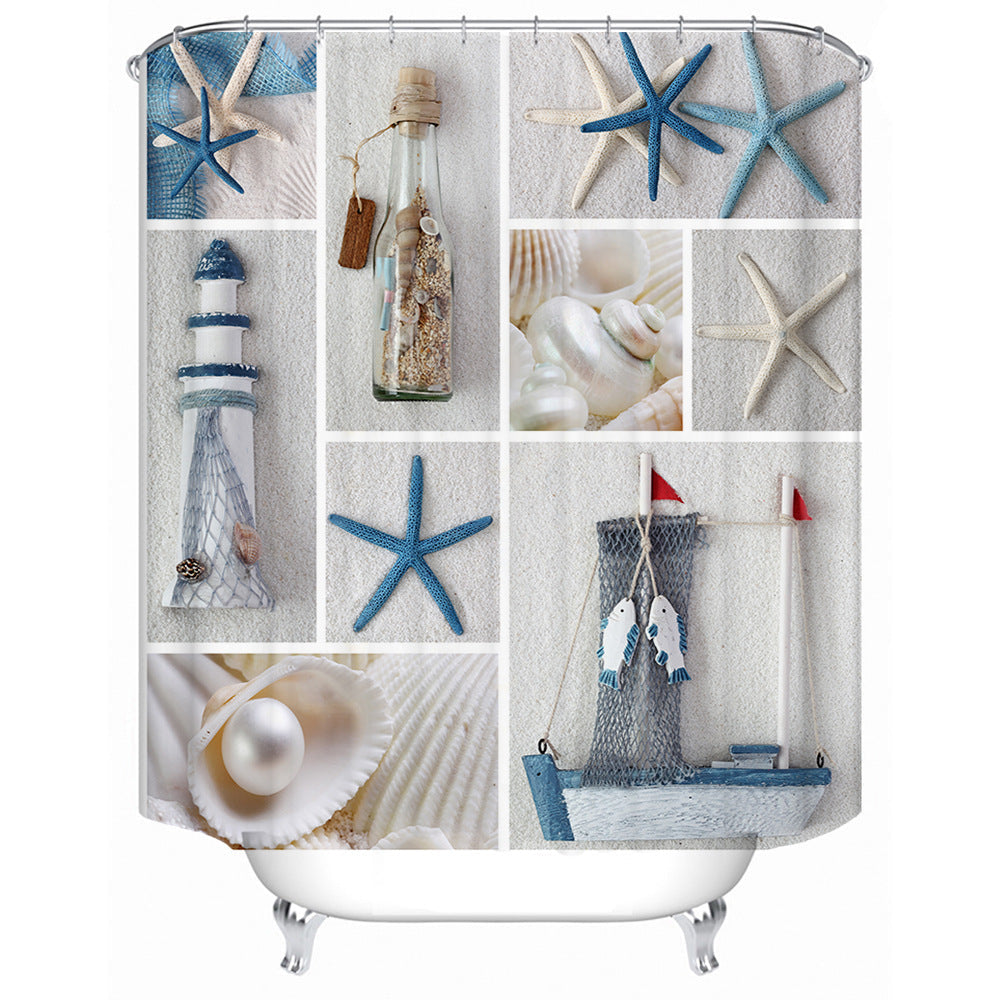 Coastal-themed Shower Curtain Kalsten