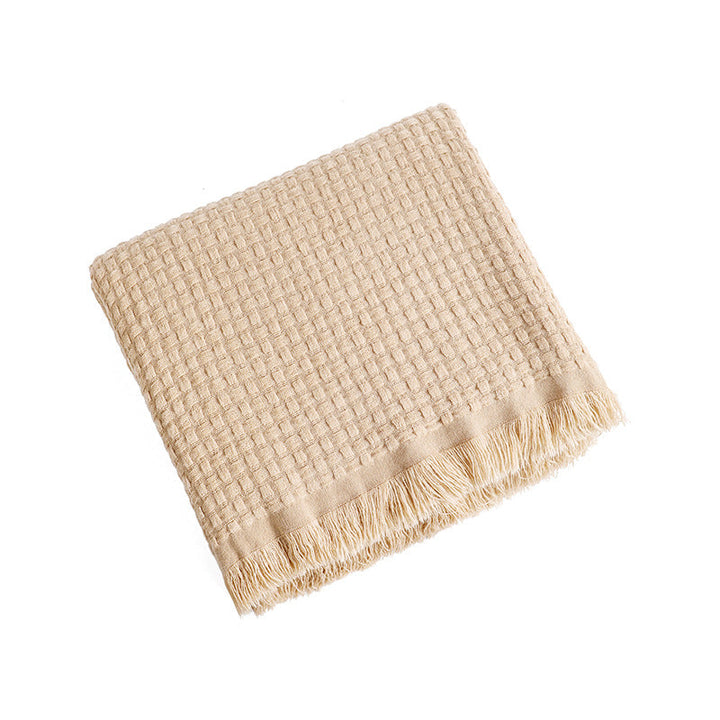 Women's soft and stylish fringed fleece blanket Kalsten