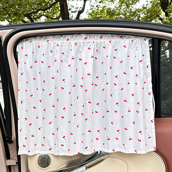 Unisex nan sun protection car curtain with elastic fastening strap and opaque cotton blend Kalsten
