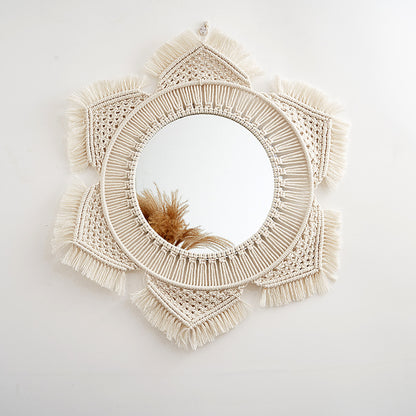 Macramé Decorative Round Wall Mirror Acalora