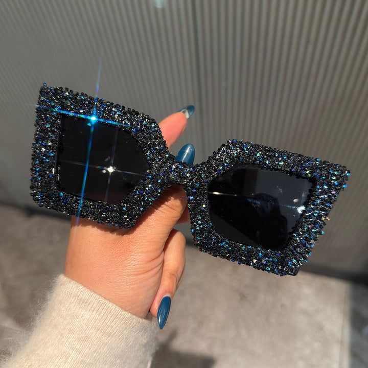 Ladies Glamorous Statement Sunglasses with Rhinestone-Embellished Frame Kalsten