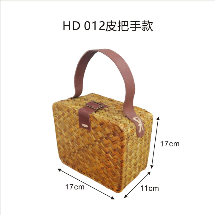 Women's handwoven basket with leather handle Kalsten