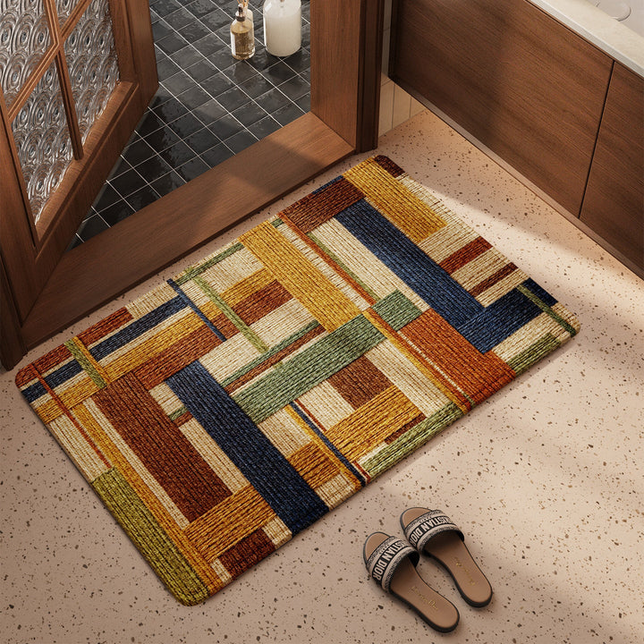 Textured Geometric Entryway Mat