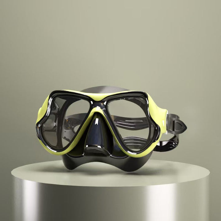 Diving mask with ergonomic design and a flexible snorkel Kalsten