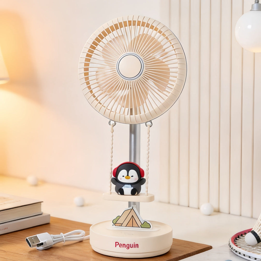 Ladies portable table fan with cute penguin design Kalsten