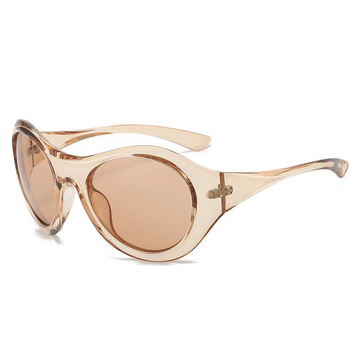 Ladies Fashion Oval Sunglasses with Transparent Frame Kalsten