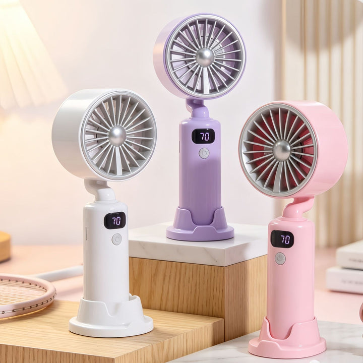 Women portable USB table fan with digital speed display Kalsten