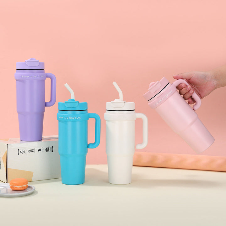 Unisex drinking cup with integrated straw Kalsten