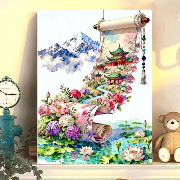 Elegant Chinese Landscape Scroll Art Print Kalsten