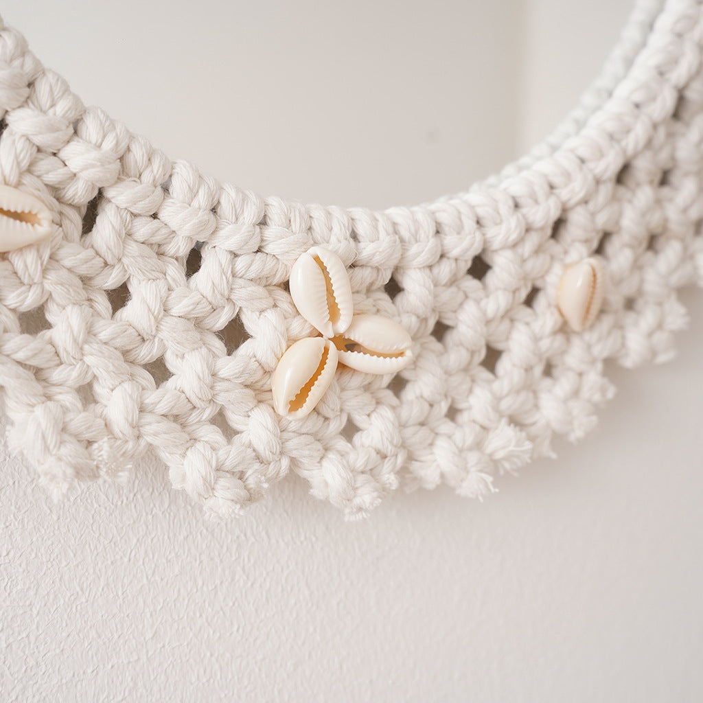 Decorative Macrame Star-Shaped Wall Mirror Acalora