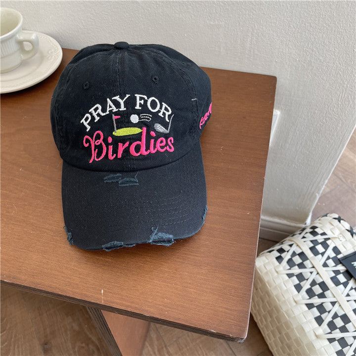 Women's Casual Distressed Embroidered Baseball Cap Kalsten