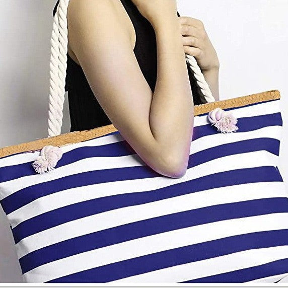 Beach bag with maritime stripe design Kalsten