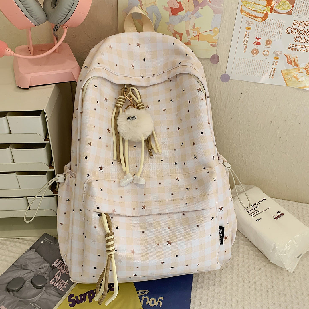 Versatile Checkered Pattern Backpack Kalsten