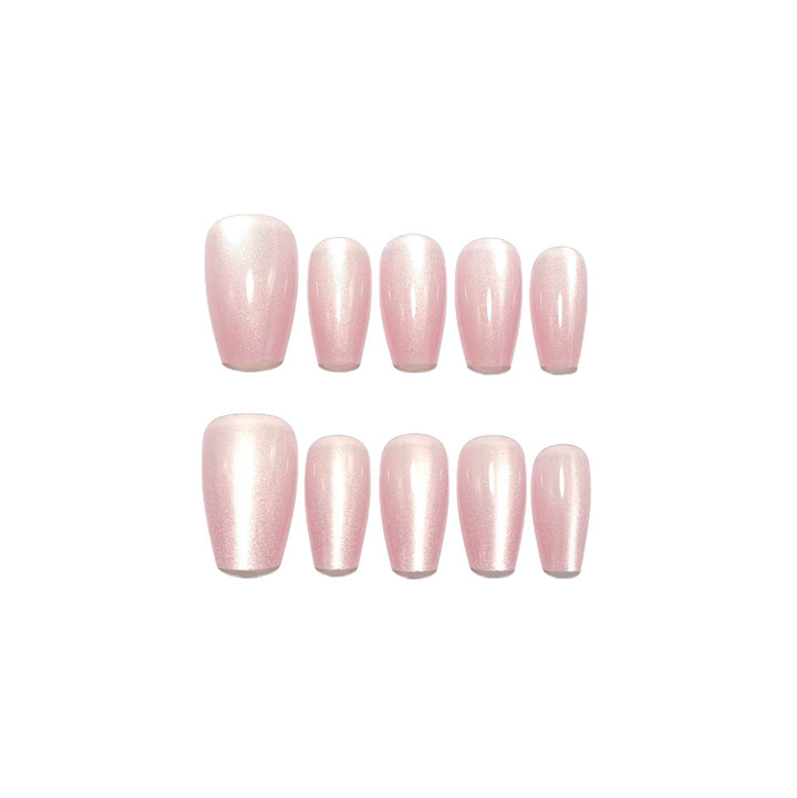 Shiny artificial nails with soft pink effect Kalsten