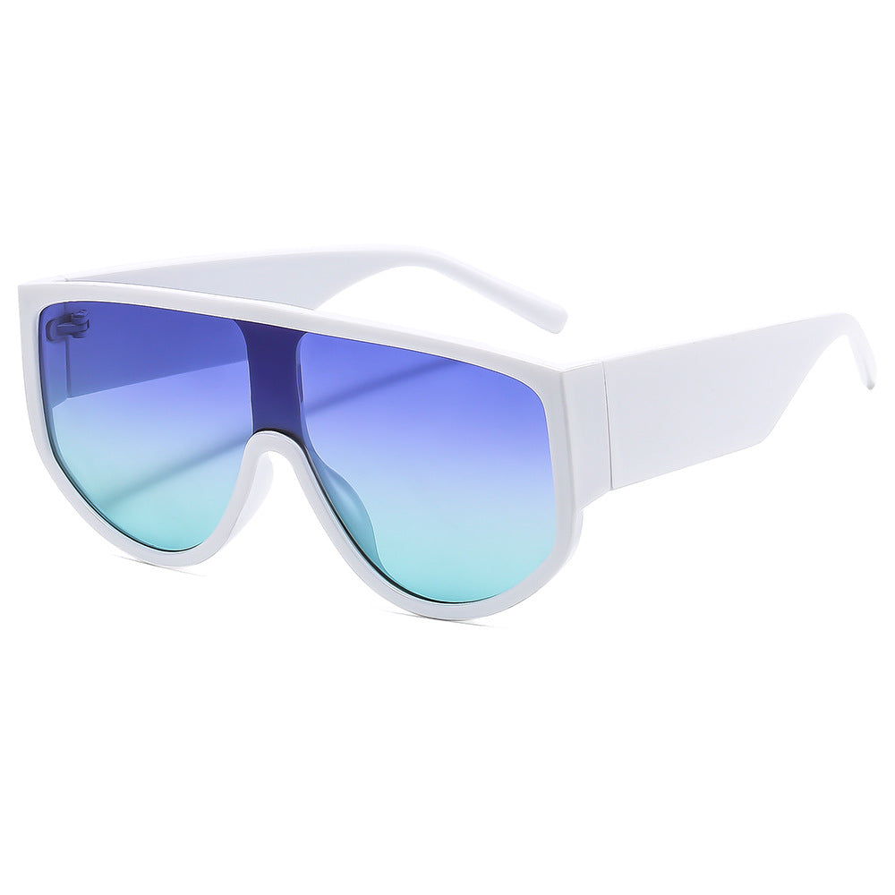 Women's fashion sunglasses with futuristic, transparent frame and large protection Kalsten