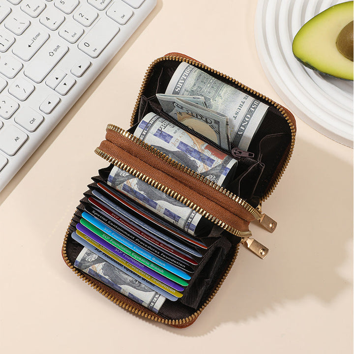 Leather Slim Zippered Coin Wallet Kalsten