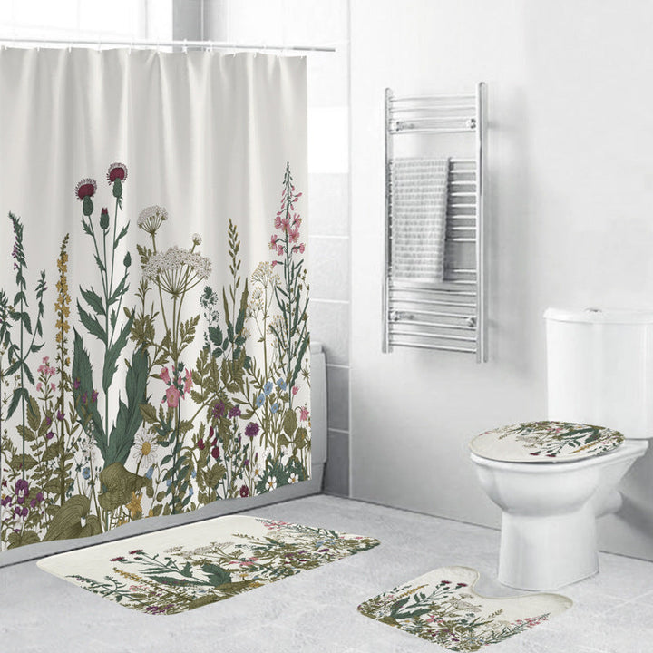 Leafy Botanical Themed Bathroom Ensemble Kalsten