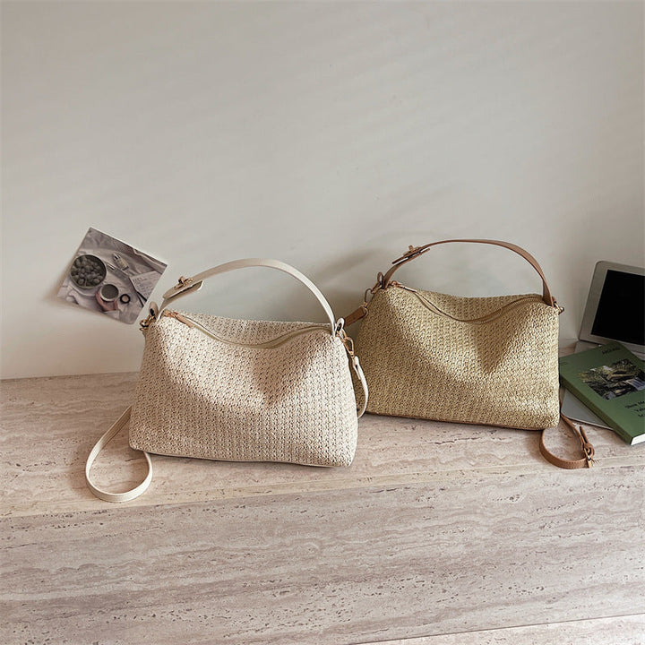 Elegant Straw Bag with Removable Shoulder Strap Kalsten