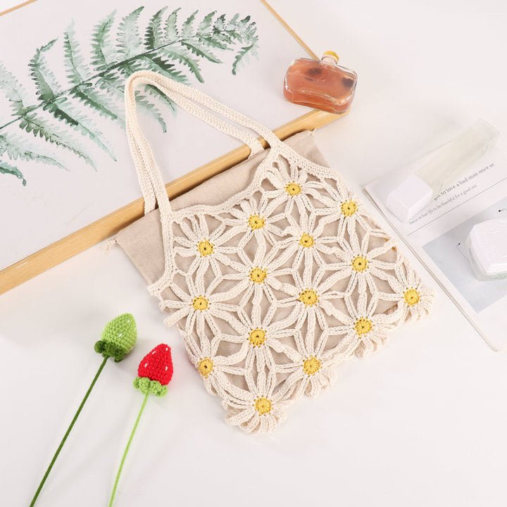 Handcrafted flower pattern shopper bag Kalsten