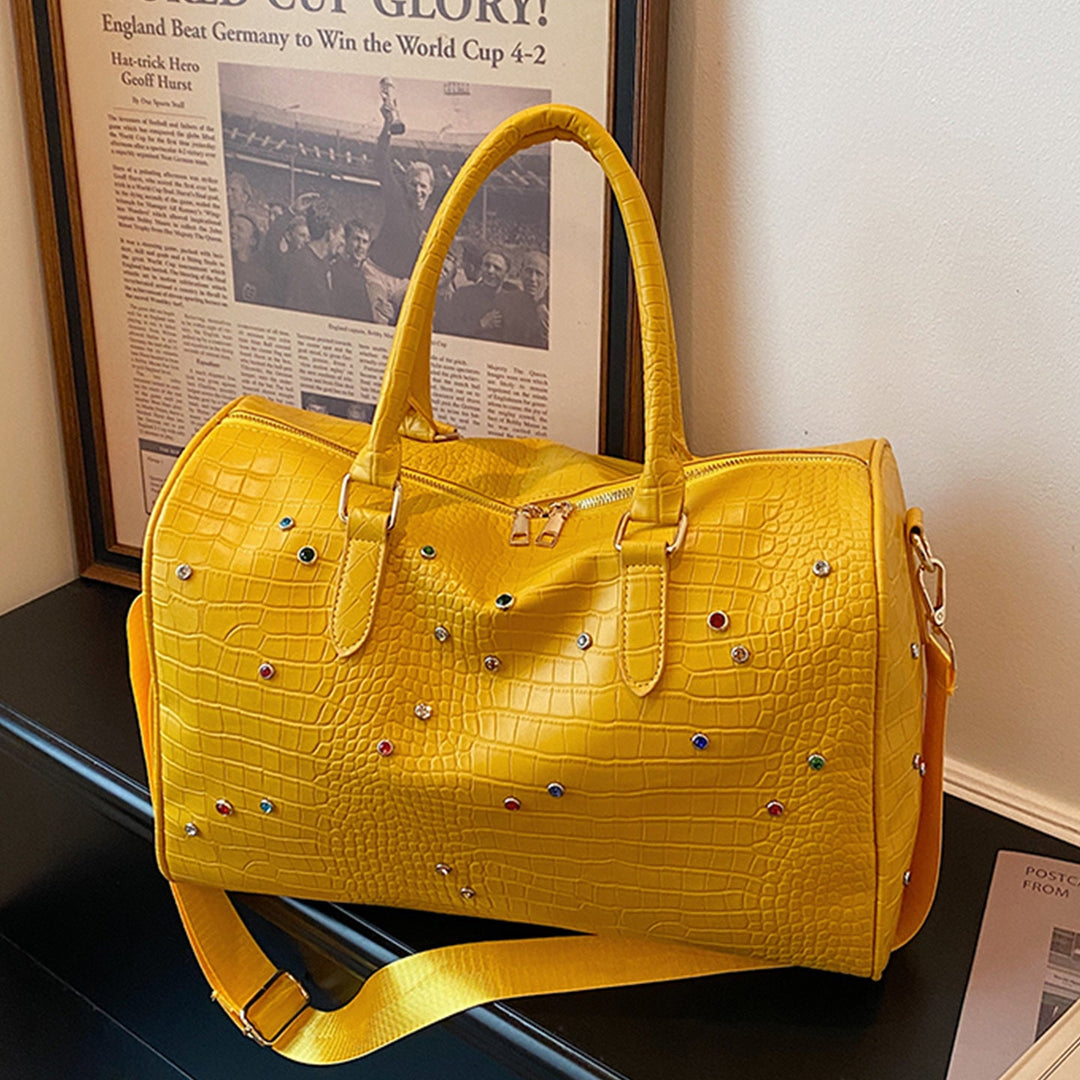 Elegant Handbag with Luxurious Crocodile Pattern and Colorful Applications Kalsten