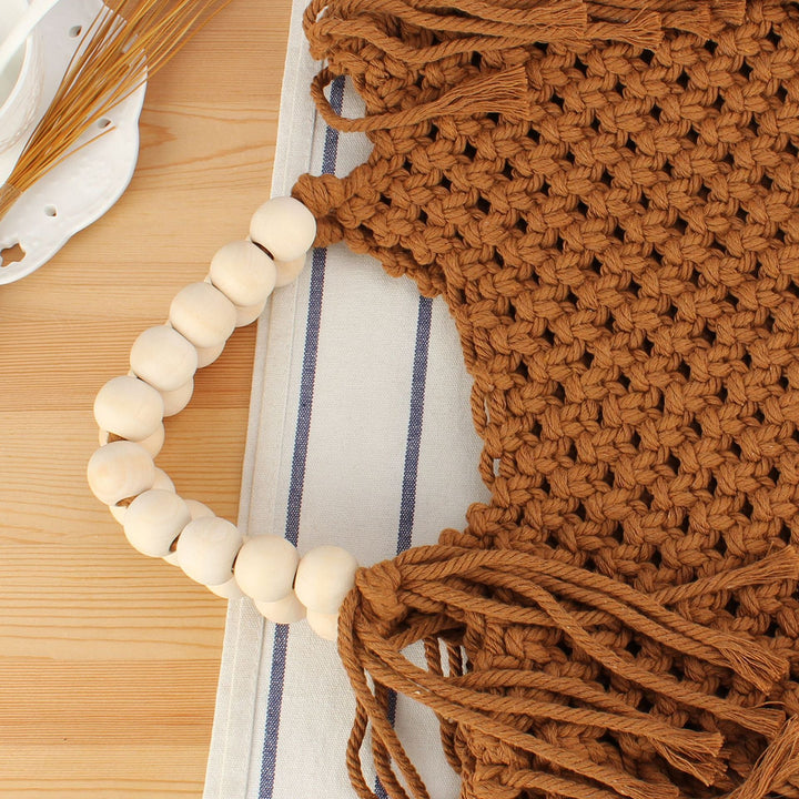 Hand-knotted tote bag with decorative fringes Kalsten