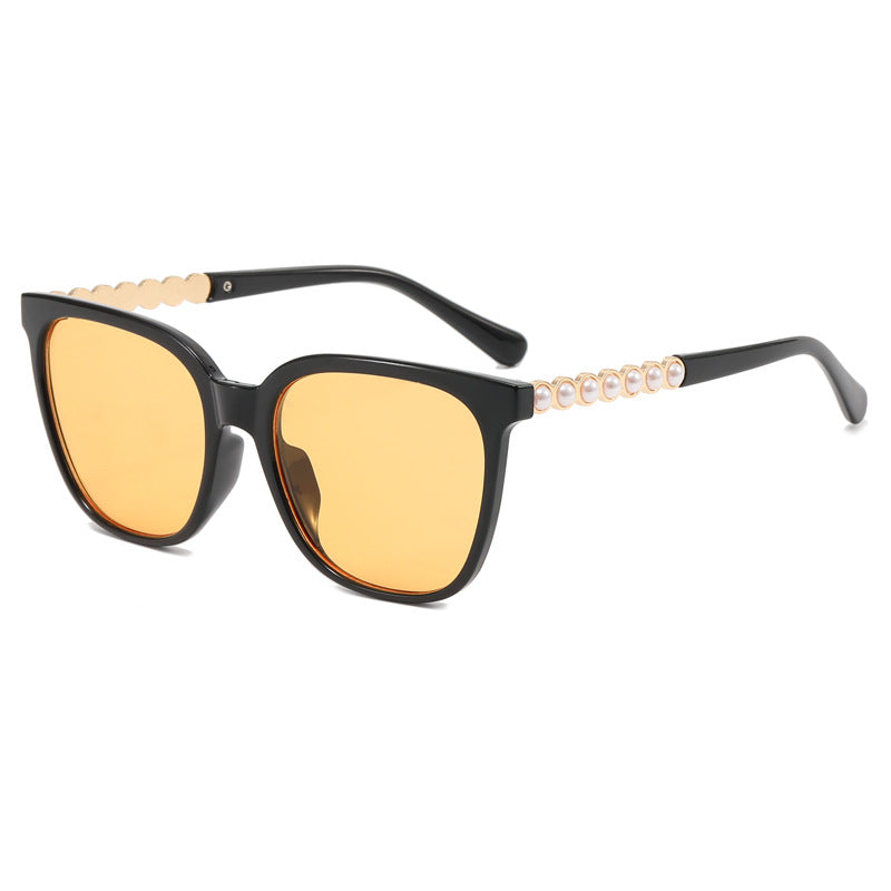 Women's oversized sunglasses with elegant pearl jewelry decoration Kalsten
