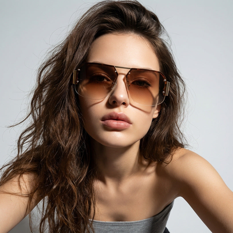 Women oversized sunglasses with distinctive frame and gentle gradient Kalsten