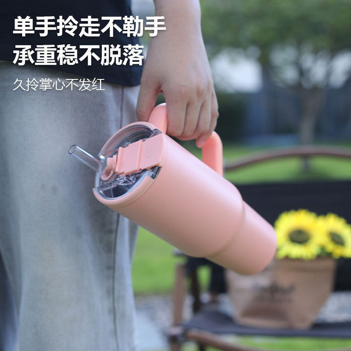 Women's insulated cup with handle and straw Kalsten