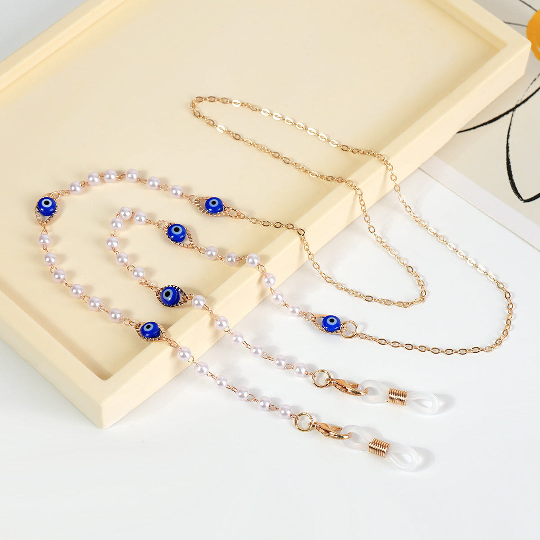 Luxurious Crystal-Embellished Eyewear Chain Kalsten