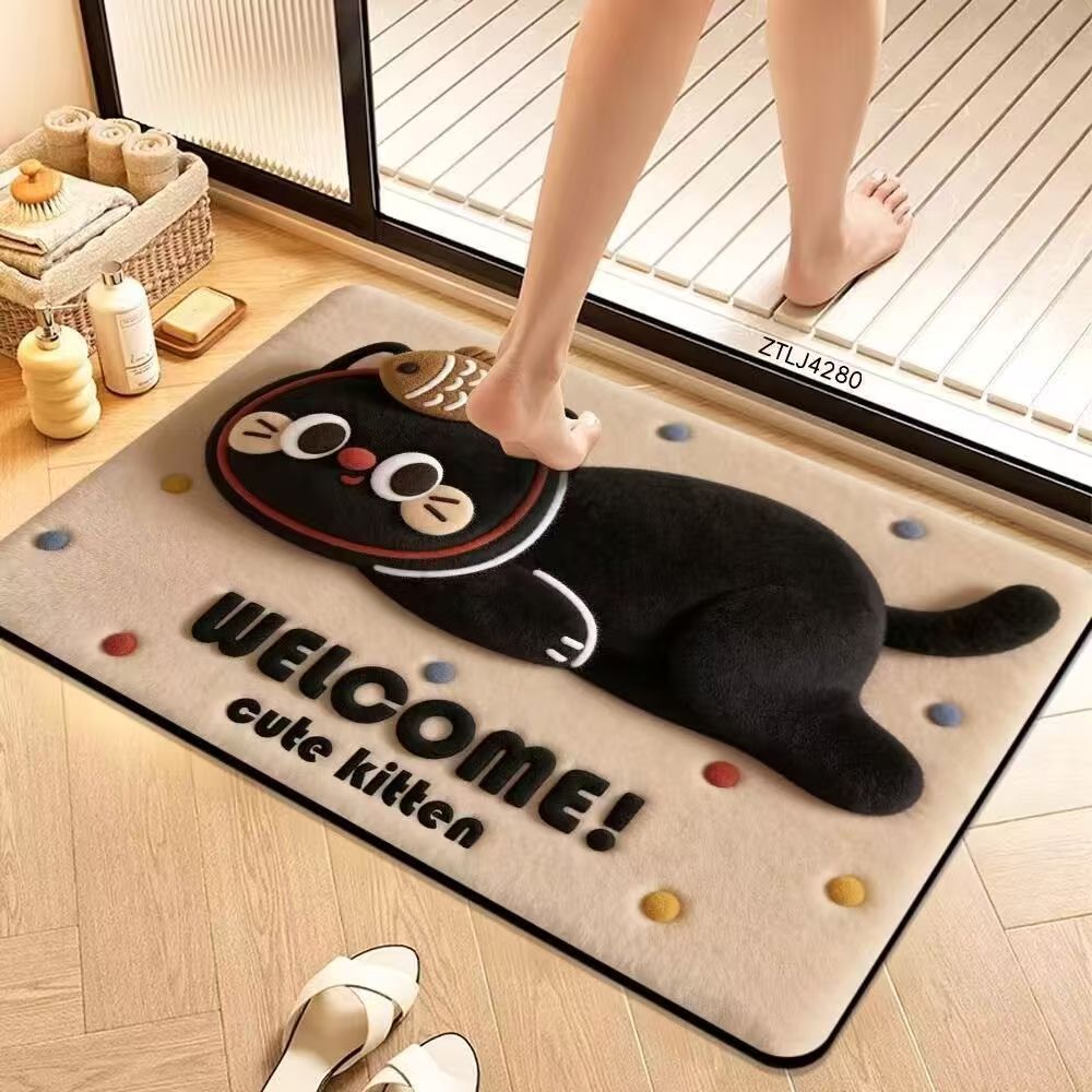 Plush Dog-Themed Kalsten Bath Mat