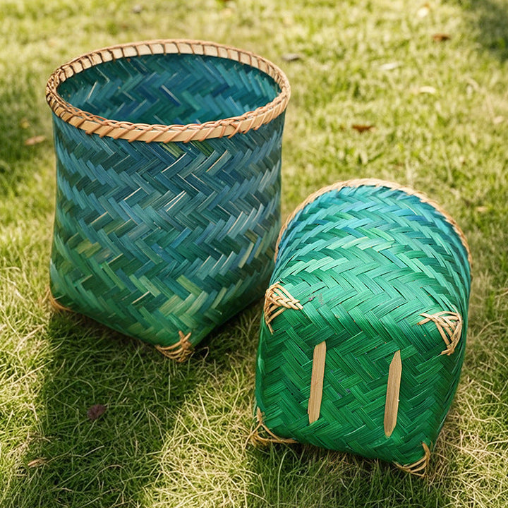 Women's square storage basket made of handwoven natural material Kalsten