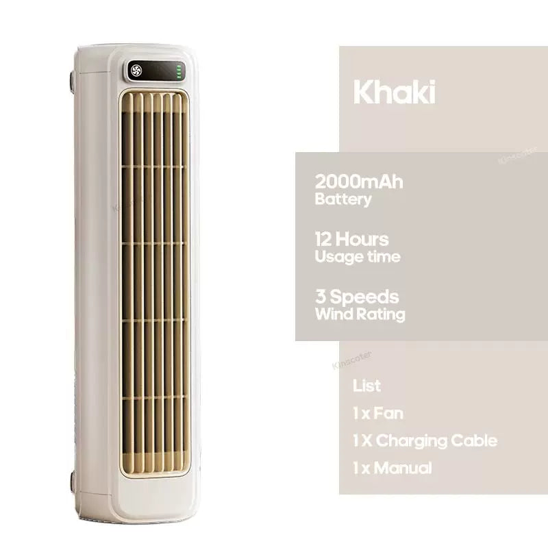 Unisex one-size rechargeable wireless tower fan with extended operating time and variable speed quiet motor Kalsten
