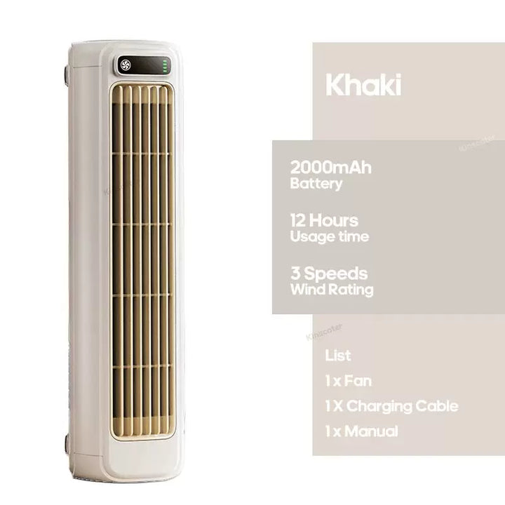 Unisex one-size rechargeable wireless tower fan with extended operating time and variable speed quiet motor Kalsten