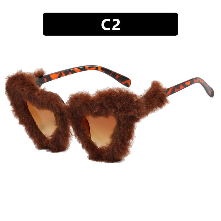Women Paw Sunglasses with Luxurious Fur Trim Kalsten