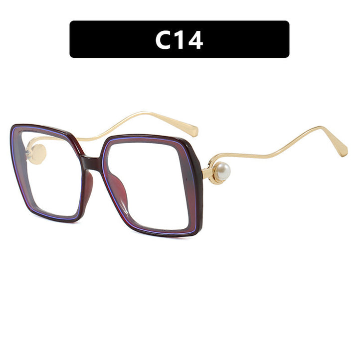 Women's fashionable square glasses with elegant metal frame and unique accents Kalsten