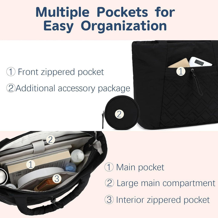 Padded everyday handbag with detachable cosmetic pouch Kalsten