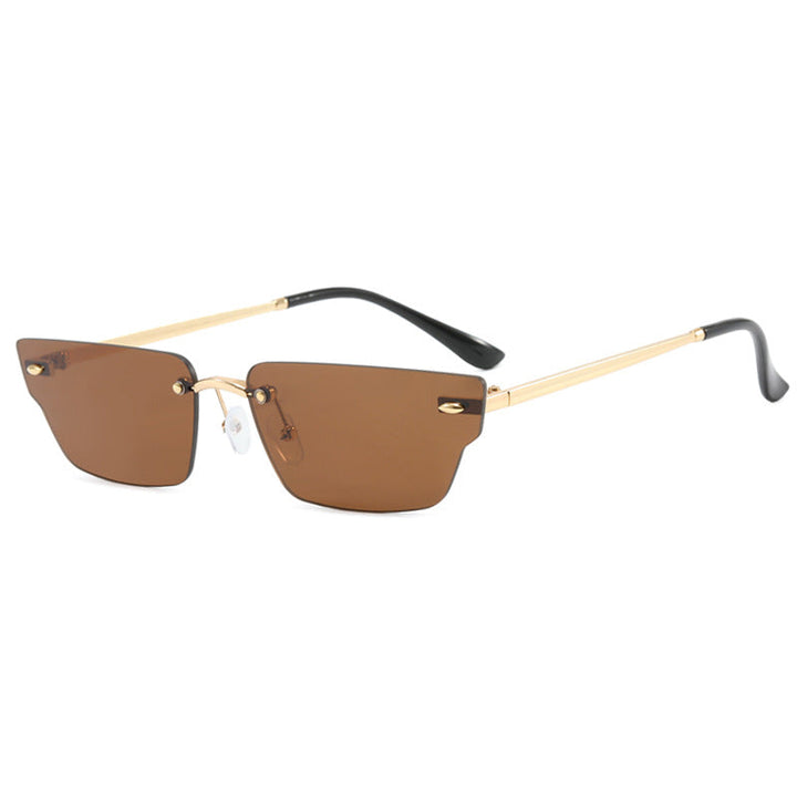 Women's geometric sunglasses with delicate frame and transparent lenses Kalsten