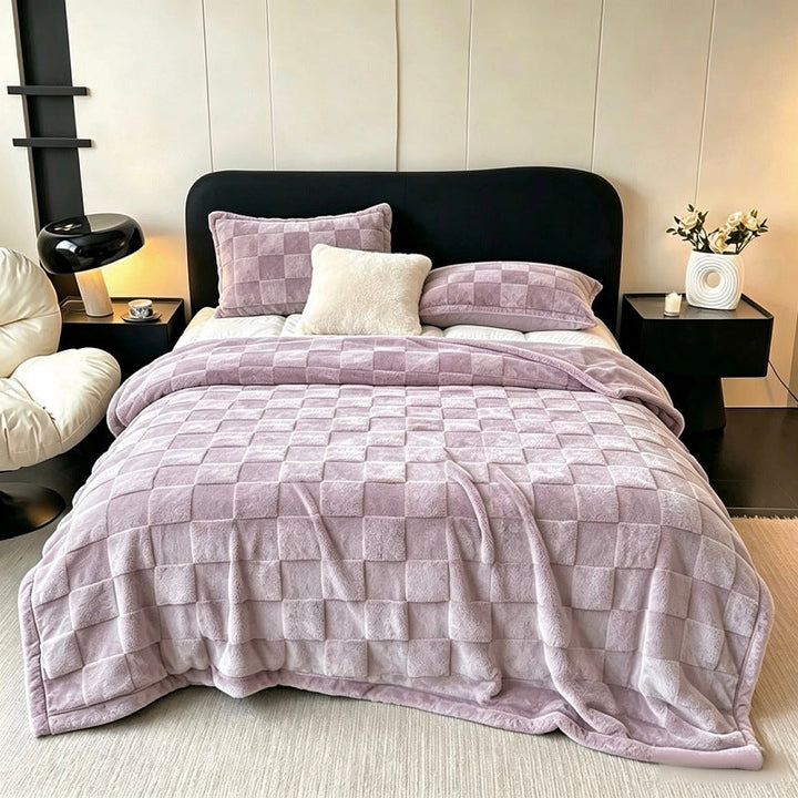 Textured Patchwork Fleece Blanket Kalsten