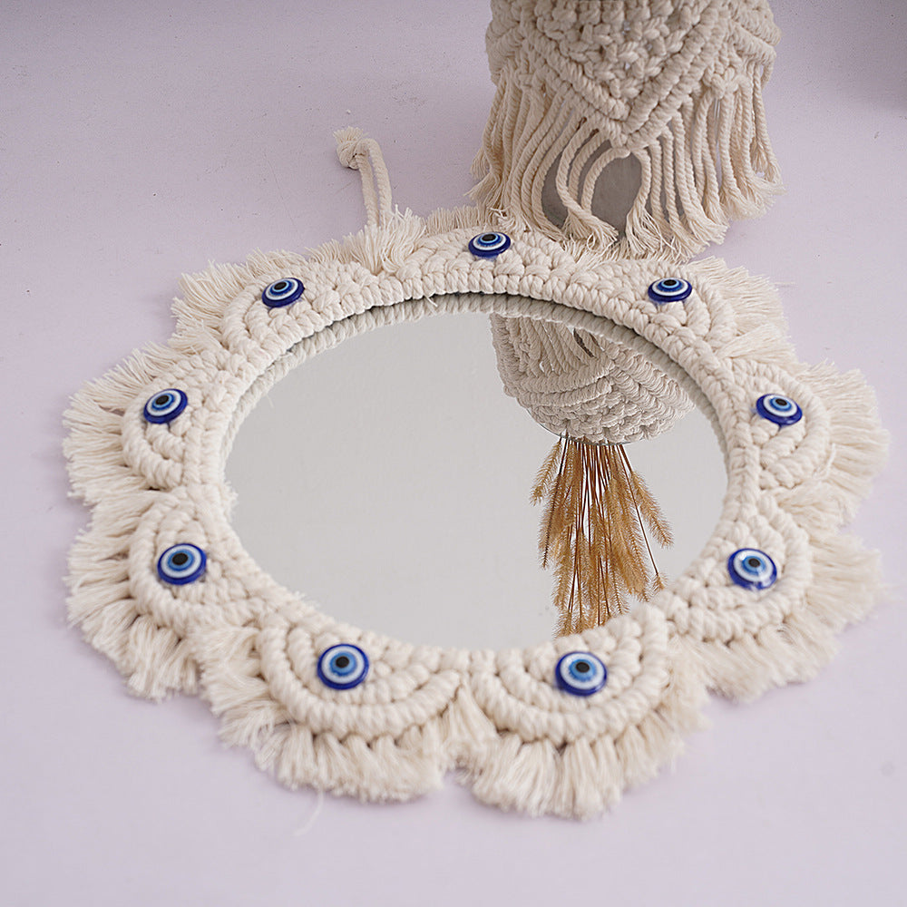 Macramé Decorative Round Mirror Acalora