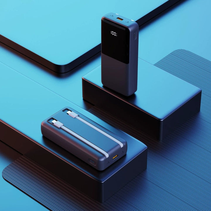 Portable power bank with integrated charging station and digital display Kalsten