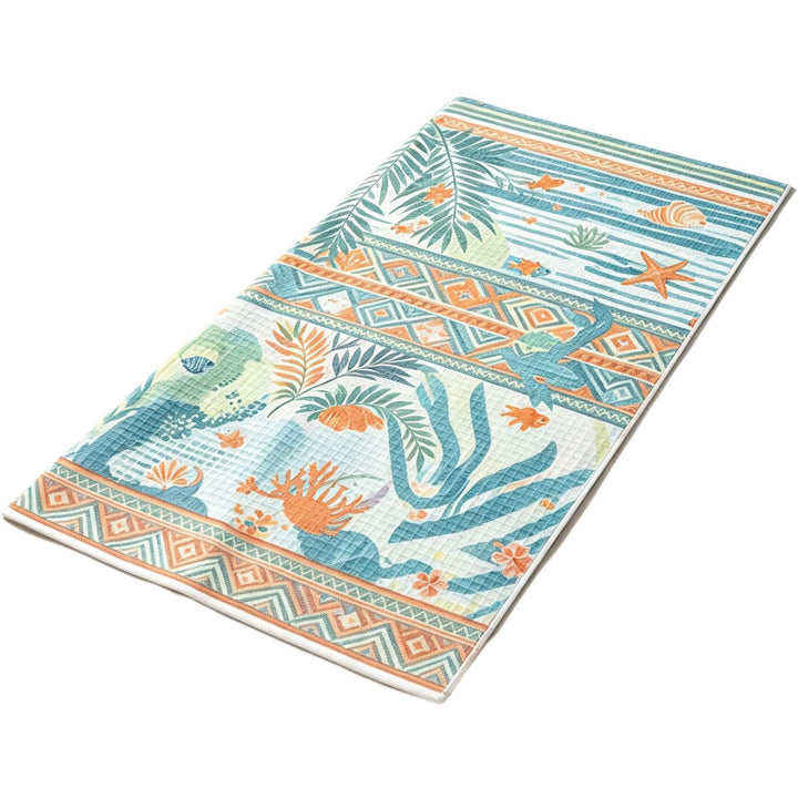 Beach towel with tropical pattern and high-quality waffle texture Kalsten