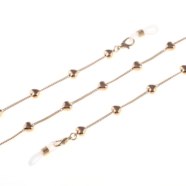 Fashionable glasses strap made of stainless steel with heart pendants Kalsten