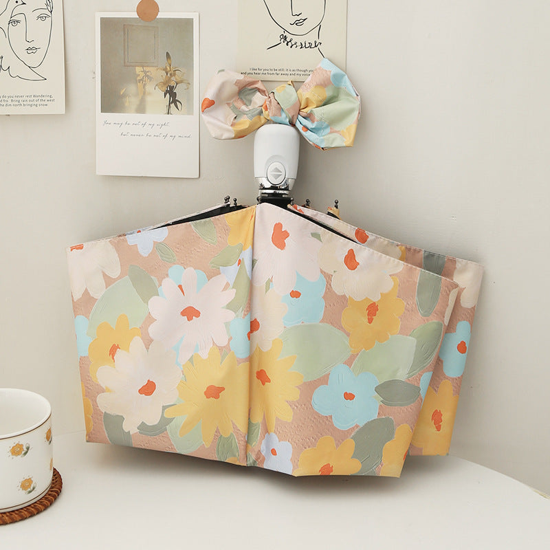 Ladies folding umbrella with creative floral pattern and automatic opening mechanism Kalsten