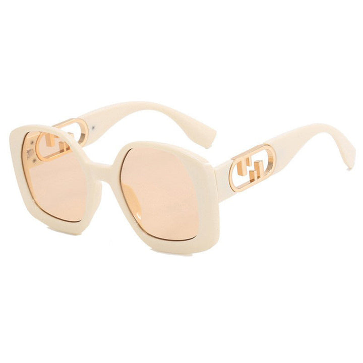 Women oversized sunglasses with extravagant geometric frame and elegant accents Kalsten