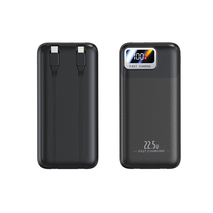 Portable power bank with integrated cables and digital charge level display Kalsten